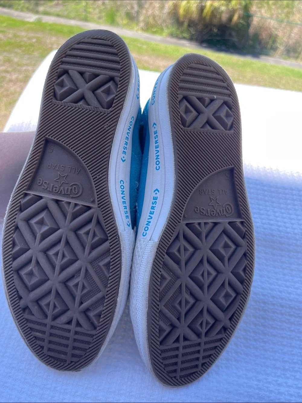 Converse Kids Teal Blue Suede Moccasins Size: 5 (23 cm) Leather